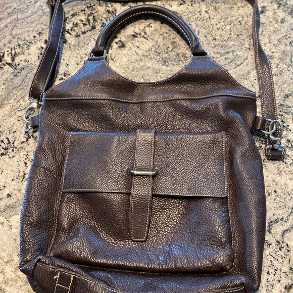 Roots Handbags - Roots Brown Leather hand Bag or crossbody bag